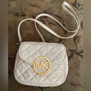 Michael Kors Cream Quilted Crossbody Bag